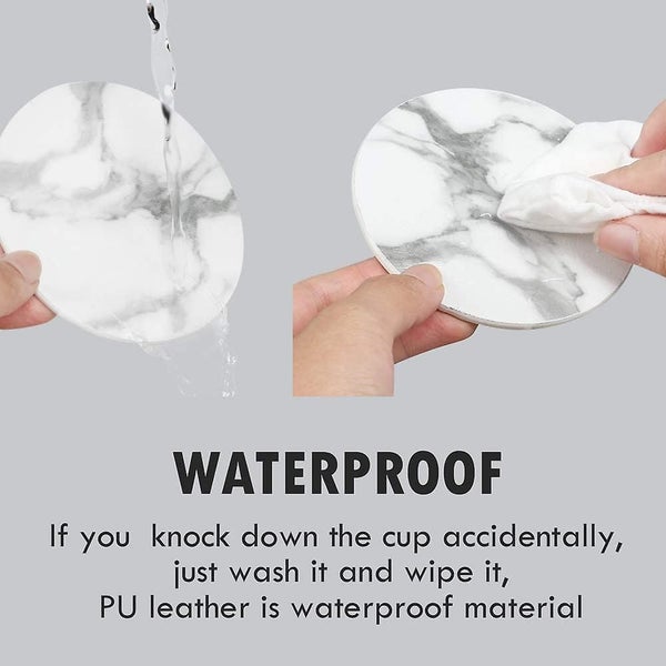 Coaster Leather Set Of 6 Glass Coaster, Coaster Marble For Drinks, Bar, Cups, C Carousel 5