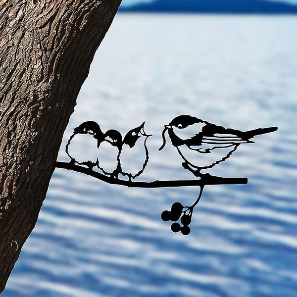 Metal Bird Steel Silhouette Steel Branch Bird Outdoor Decoration Steel Bird Stat Carousel 5
