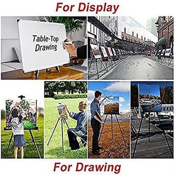 Reinforced Artist Easel Stand, Extra Thick Aluminum Metal Tripod Display Easel 263617780715267111