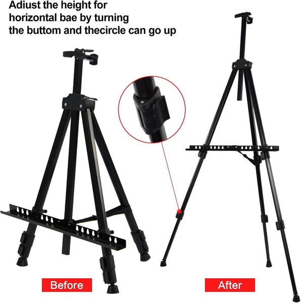 Reinforced Artist Easel Stand, Extra Thick Aluminum Metal Tripod Display Easel 263617780715267113