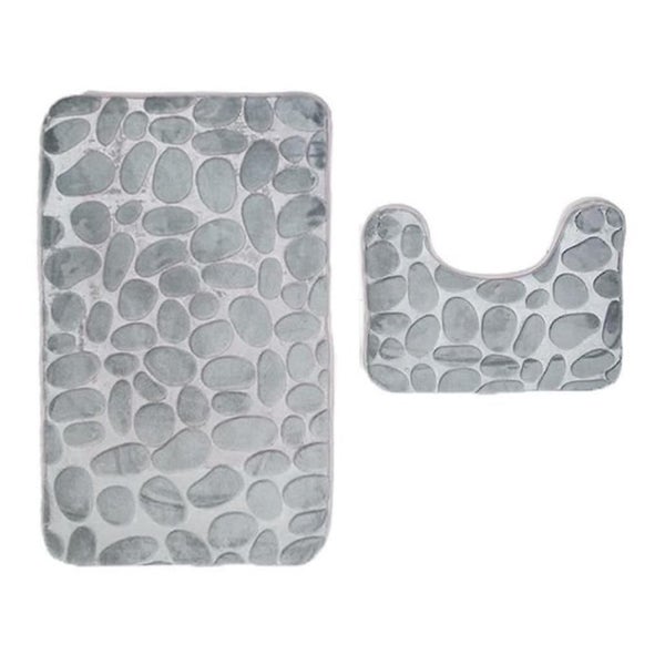 2 Pieces Non-slip Stand Bath Mats Set Breathable Memory Foam Bath Rugs Pleasantl Carousel 2