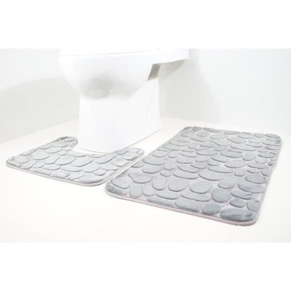 2 Pieces Non-slip Stand Bath Mats Set Breathable Memory Foam Bath Rugs Pleasantl Carousel 5