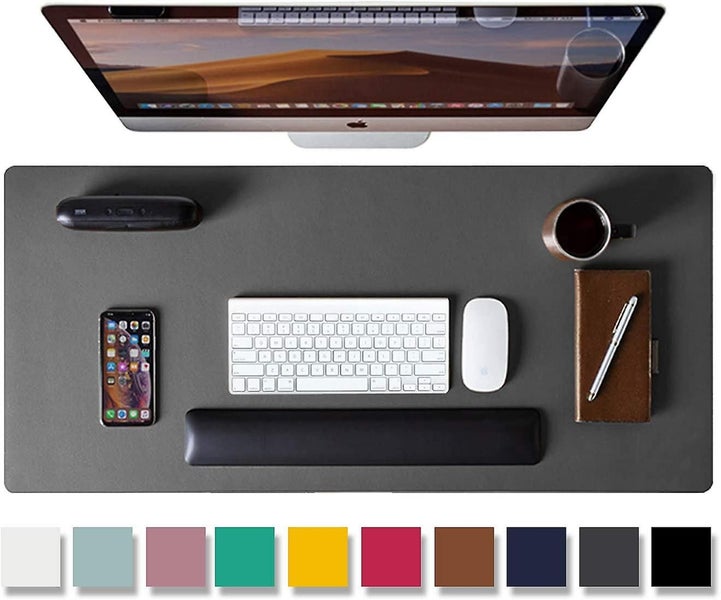 Leather Desk Pad Protector,mouse Pad,office Desk Mat, Non-slip Pu Leather Desk B Carousel 5