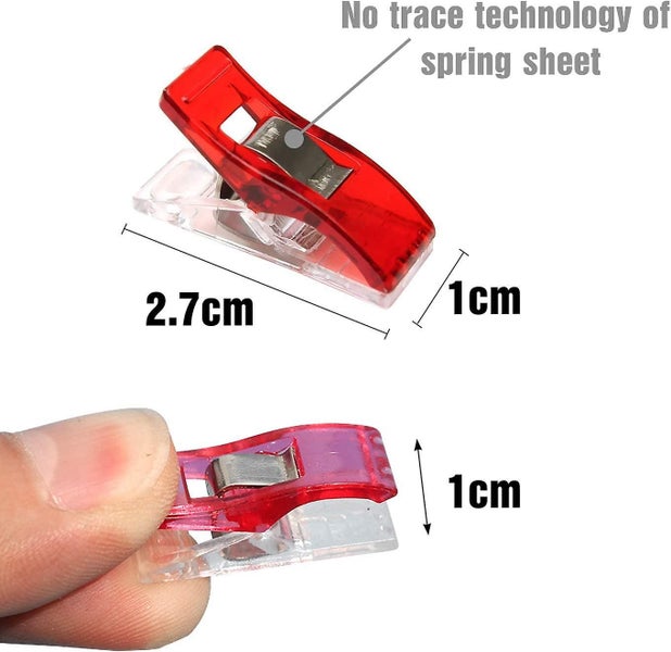 Set Of 100 Clips, Sewing Accessories, Fabric Clips, 9 Colors For Sewing, Quiltin Carousel 2