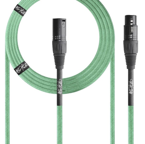Mophead 15 Foot 4.5m XLR Extension Braided Cable Green Carousel 1
