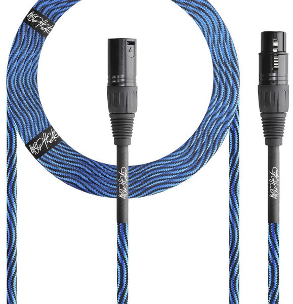 Mophead 15 Foot 4.5m XLR Extension Braided Cable Blue and Black Carousel 1