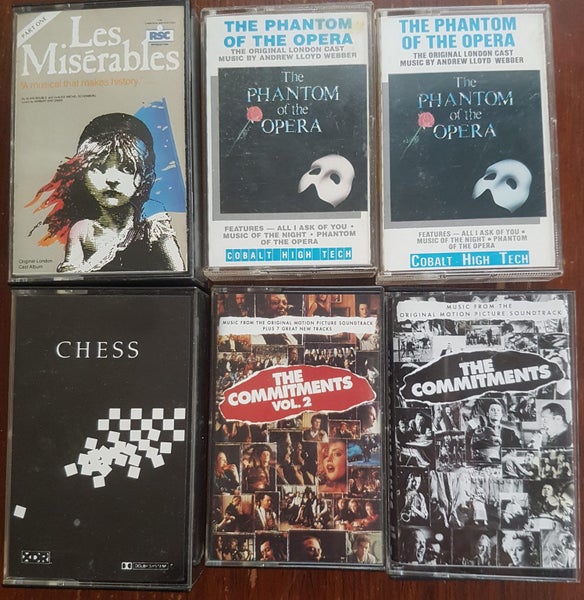 Classic Andrew Lloyd Webber shows & Commitments sound track on audio tapes Carousel 1