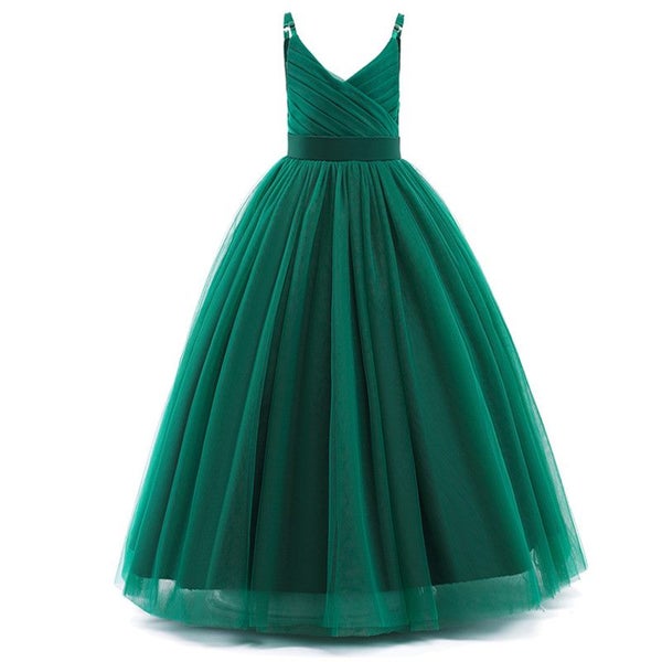 5-6-7-8-9-10 11-12-13-14y = Emerald Green Flower-girl Party dress Carousel 1