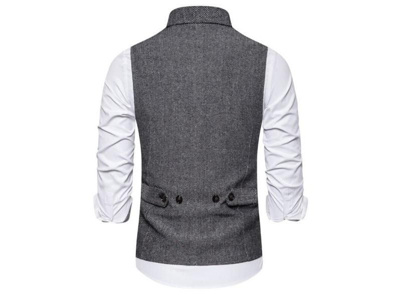 Men's Double Breasted Suit Vests Sleeveless Vest Waistcoat For Wedding Carousel 1