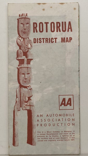 AA ROAD MAP: Rotorua District circa 1980 Carousel 1