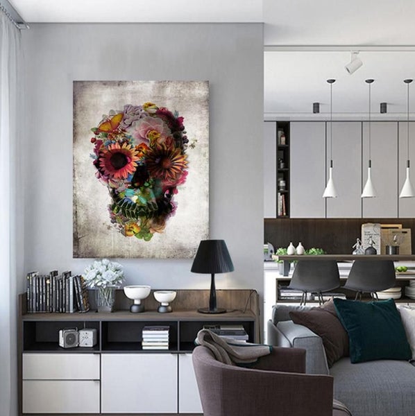 Wall Art Skull Canvas Art Print Carousel 1