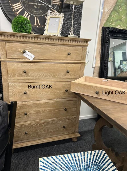 French Provincial Oak 5 drawers chest Light OAK Carousel 4