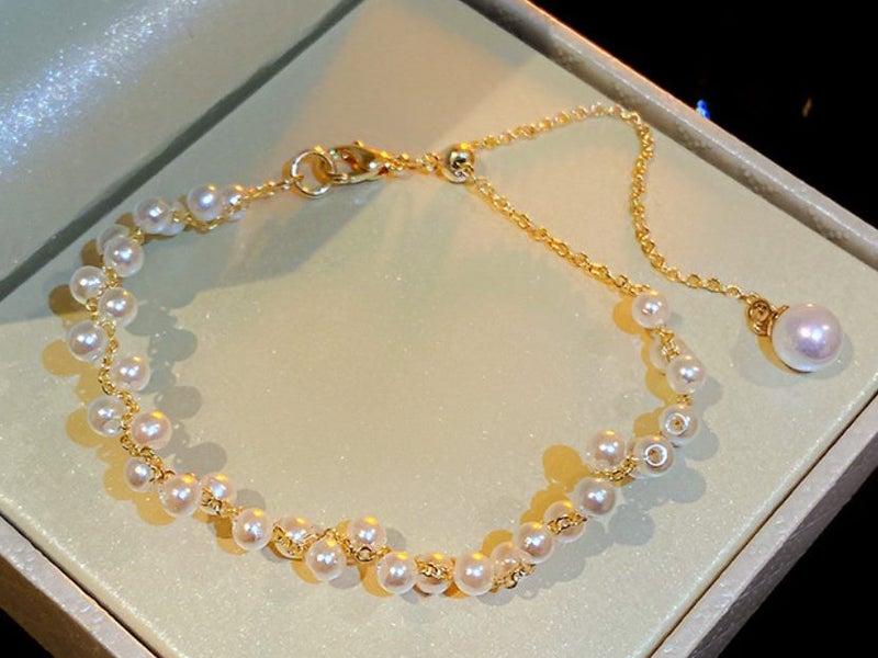 Bracelet Pearls Yellow Gold Plated Bracelet Carousel 1