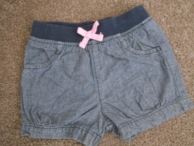 tiny little wonders little girls bloomer denim shorts size 0 6-12m Carousel 1
