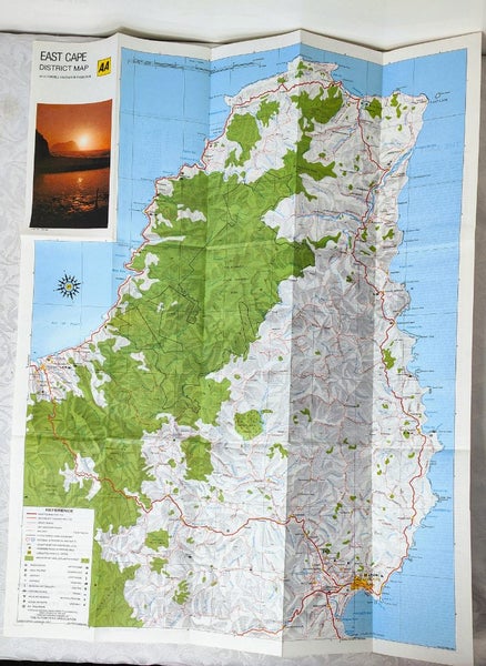 Vintage AA Road Map East Cape District 1981 2nd Ed Carousel 1