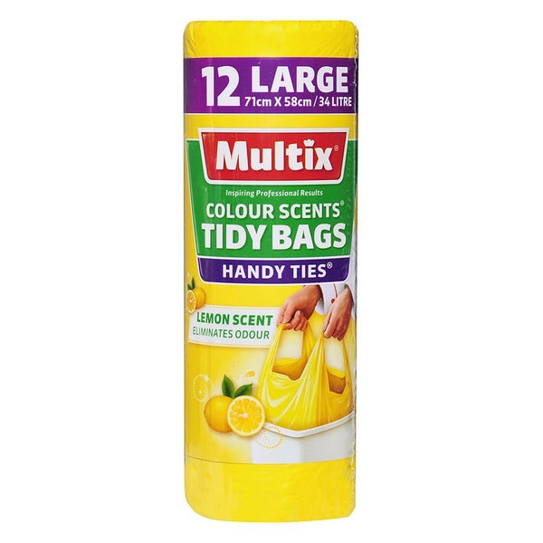 Multix Lemon Scent Tidy Bags 34L - 12 Pack Carousel 1