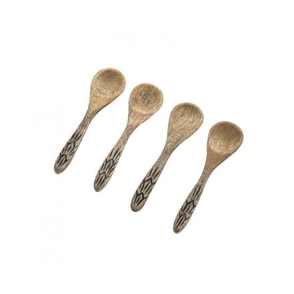 Davis & Waddell Casablanca Wooden Dip Spoon Set/4 Natural 13x8x4cm Carousel 1