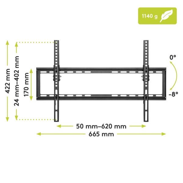 Goobay Tilt Wall Mount Rack Bracket Holder For 37-70in Flat Screen LCD TV Black Carousel 2