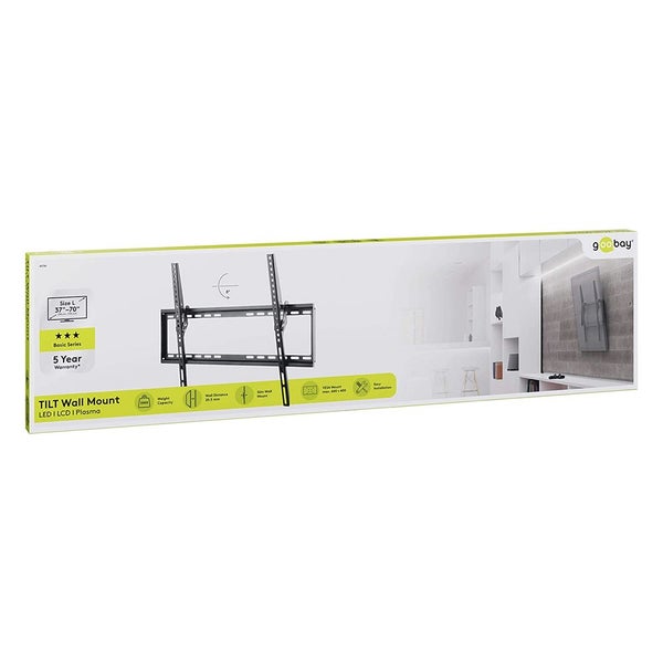 Goobay Tilt Wall Mount Rack Bracket Holder For 37-70in Flat Screen LCD TV Black Carousel 3