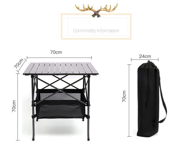 70cm Folding Camping Square Table Portable Carousel 2