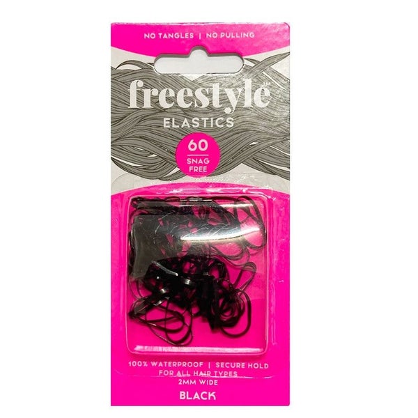 Free Style Snag Free Hair Elastic 2mm Black - 60pc Carousel 1