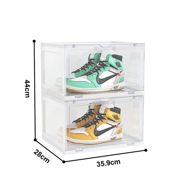 SOGA 2X 2 Tier Transparent Portable Shoe Organiser Sneaker Footwear Folding P... Carousel 4