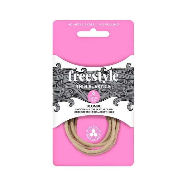 Free Style Metal Free Petite Ponytail Holder Blonde - 6pc Carousel 1
