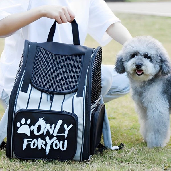 SOGA Black Pet Carrier Backpack Breathable Mesh Portable Safety Travel Essent... Carousel 2