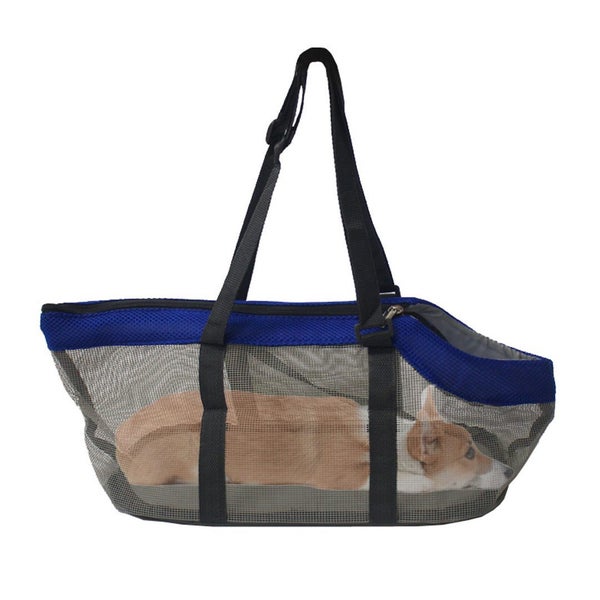 SOGA Grey Pet Carrier Bag Breathable Net Mesh Tote Pouch Dog Cat Travel Essen... Carousel 1
