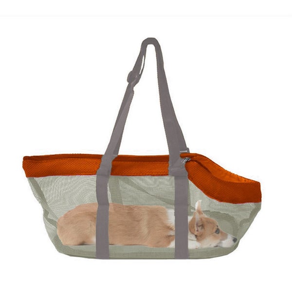 SOGA Orange Pet Carrier Bag Breathable Net Mesh Tote Pouch Dog Cat Travel Ess... Carousel 1