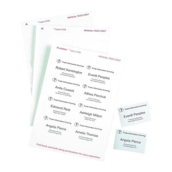 Avery Label L7418-25 Name Badge 86.5x55.5mm 25 Sheets Carousel 1