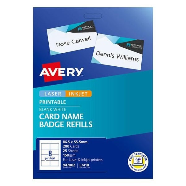 Avery Label L7418-25 Name Badge 86.5x55.5mm 25 Sheets Carousel 2