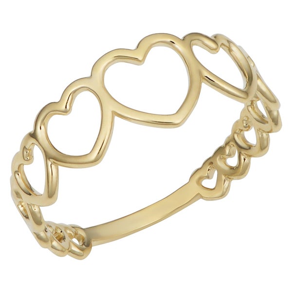 14k Yellow Gold Hearts Ring Carousel 1