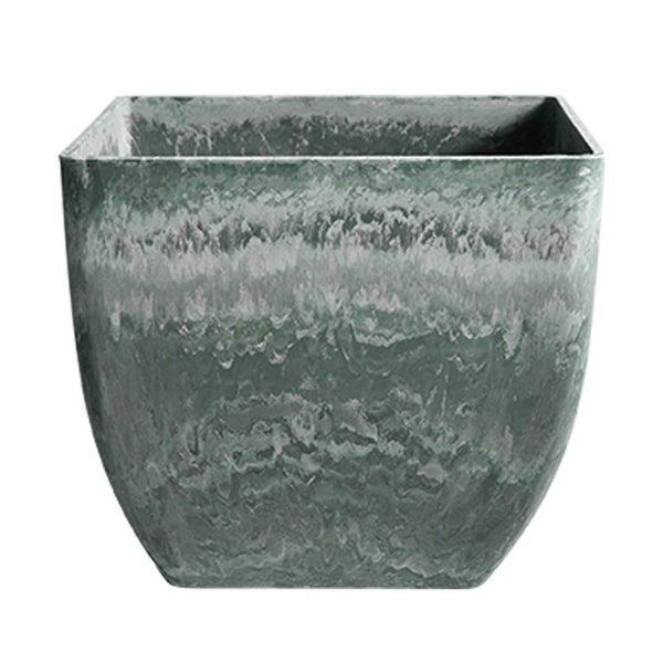 SOGA 32cm Green Grey Square Resin Plant Flower Pot in Cement Pattern Planter ... Carousel 1