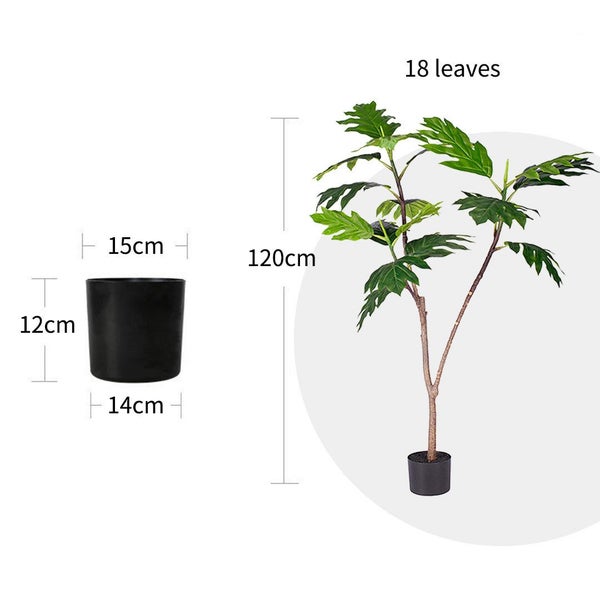 SOGA 120cm Artificial Natural Green Split-Leaf Philodendron Tree Fake Tropica... Carousel 2