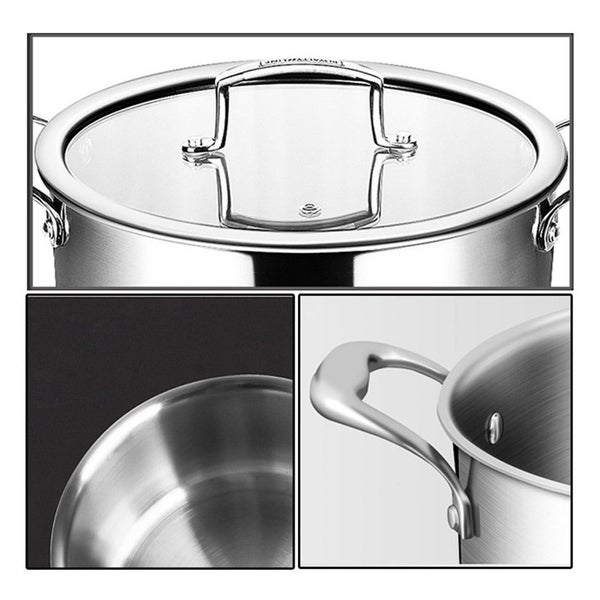 SOGA 2X 20cm Stainless Steel Soup Pot Stock Cooking Stockpot Heavy Duty Thick... Carousel 11