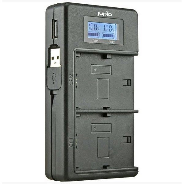 JUPIO USB DEDICATED DUO CHARGER WITH LCD FOR SONY NP-FW50 BATTERIES - JDC2012 Carousel 1