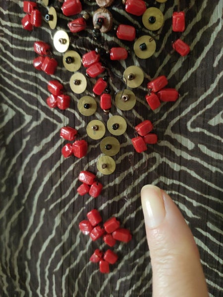 Phase Eight beaded brown sheer longsleeve kaftan S Carousel 4