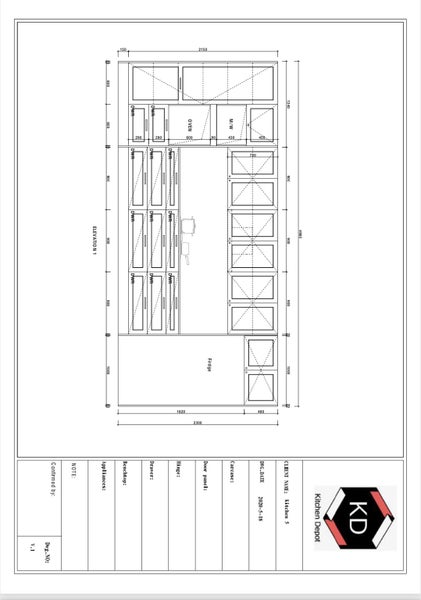 Complete Galley Kitchen Cabinets, Shaker style, Soft Close Doors (KD52020) Carousel 5