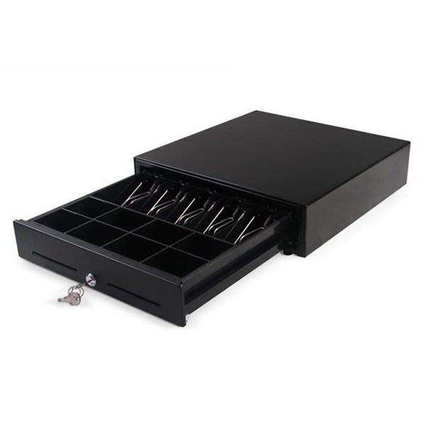 SOGA Black Heavy Duty Cash Drawer Electronic 4 Bills 8 Coins Cheque Slot Tray... Carousel 1