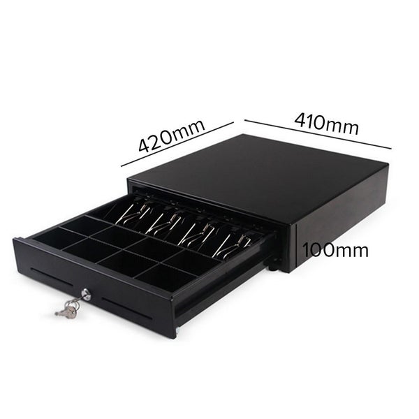 SOGA Black Heavy Duty Cash Drawer Electronic 4 Bills 8 Coins Cheque Slot Tray... Carousel 2