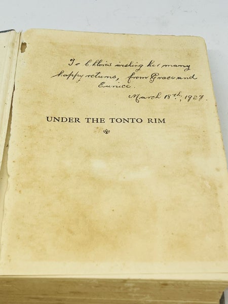Rare 1st Edition Western Novel "Under The Tonto Rim" by Zane Grey62854323055618113