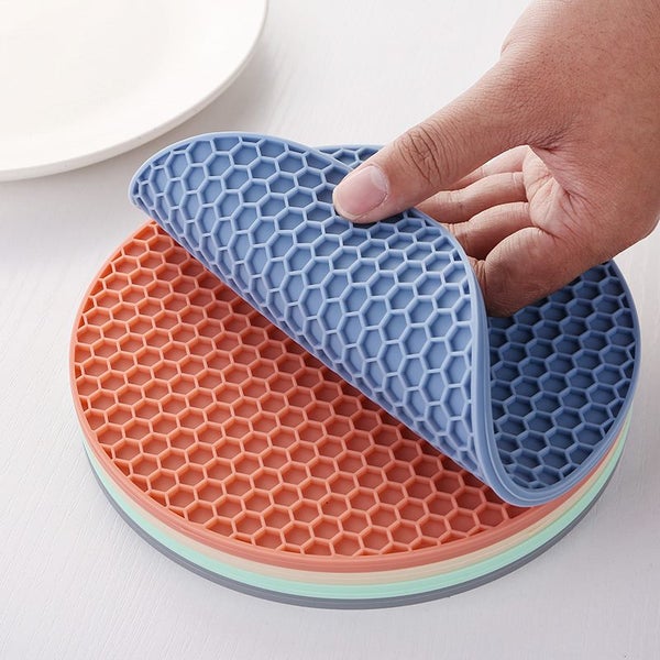 4pack Non Slip Silicone Hot Pads Mat Blue Kitchen Dining - Brand New NZ Stock Carousel 9