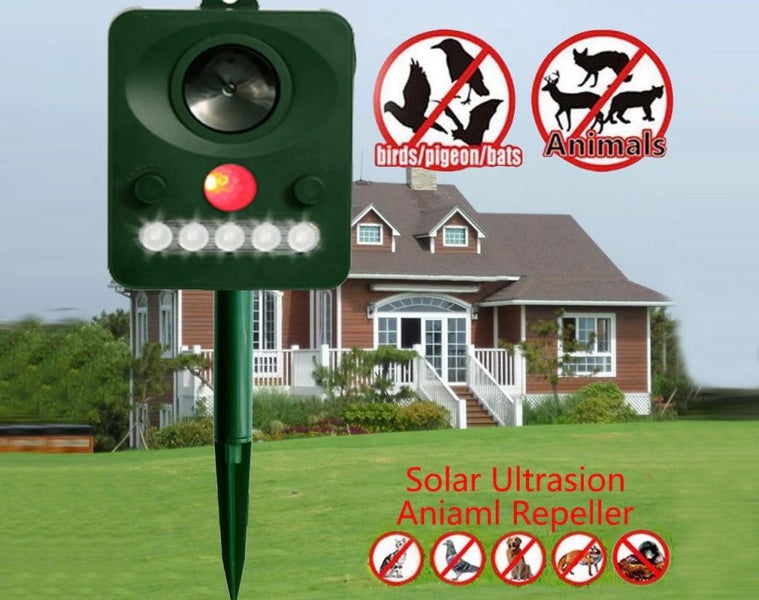 NEW Ultrasonic Solar Powered Insect Animal Repeller PIR Dog Cat Scarer Repellent Carousel 2