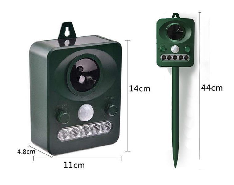 NEW Ultrasonic Solar Powered Insect Animal Repeller PIR Dog Cat Scarer Repellent Carousel 5