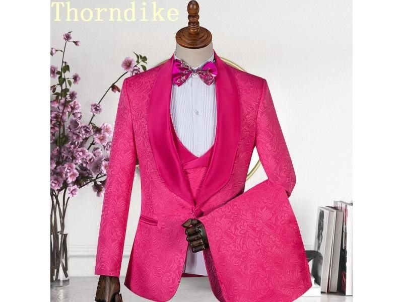 Thorndike One Button Groom Tuxedos 3 Pieces Mens Wedding Suits Carousel 2