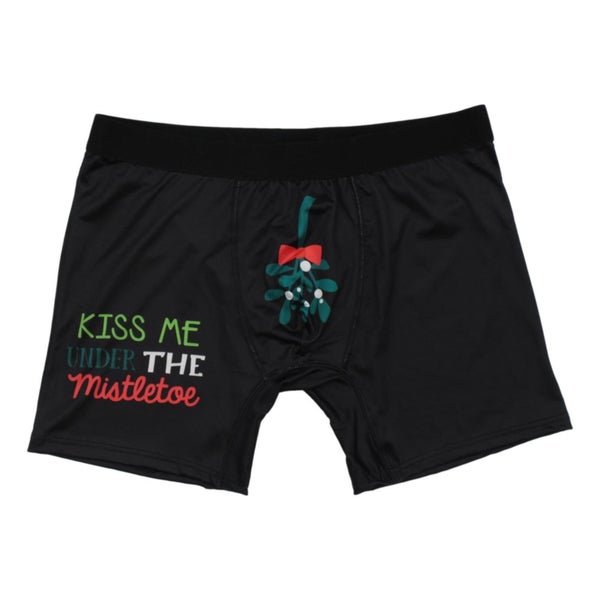 FIL Men's Novelty Christmas Boxers - Kiss Me Carousel 1