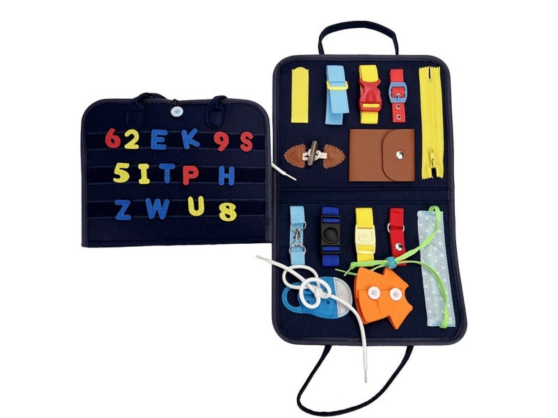 Montessori Busy Board Felt Toddler Sensory Board Toddler Educational Toy Navy Carousel 2