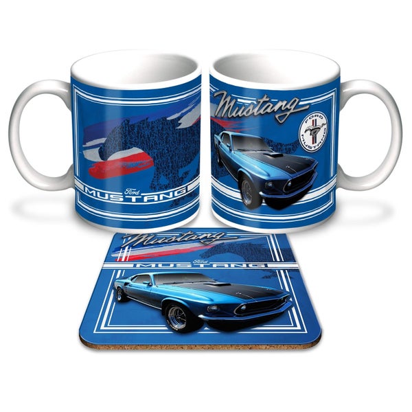 Ford Mustang Coffee Mug Cup Coaster Gift Pack Carousel 1