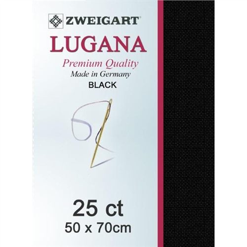 Zweigart Lugana 25ct Evenweave Fabric Black Carousel 1
